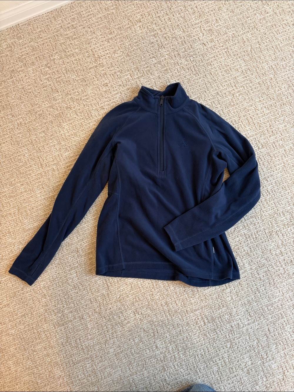 Navy Quarter-Zip Fleece Pullover